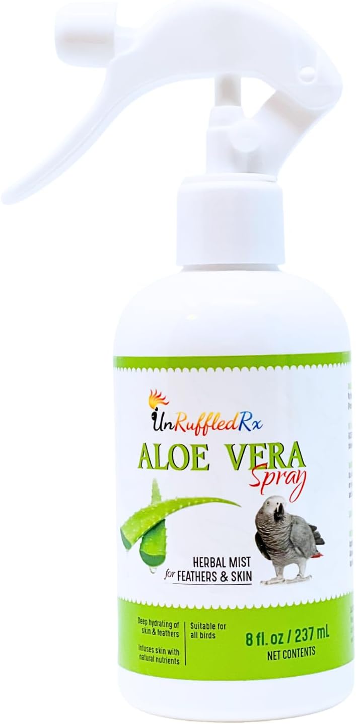 Aloe Vera Bird Bath Spray for Daily Care & Skin Health 8 Fl Oz – Soothe, Soften, and Protect Your Bird